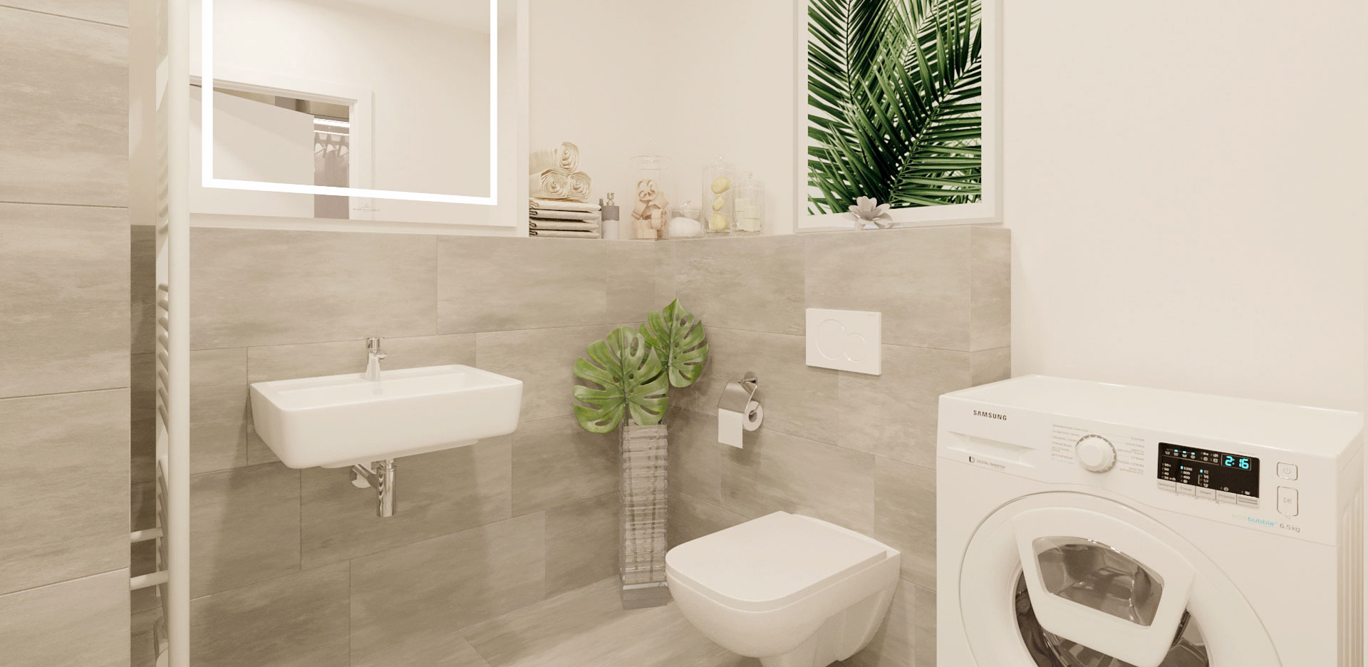 Metropol MelEHR READi Visualisierung Badezimmer mit WC und Waschmaschine